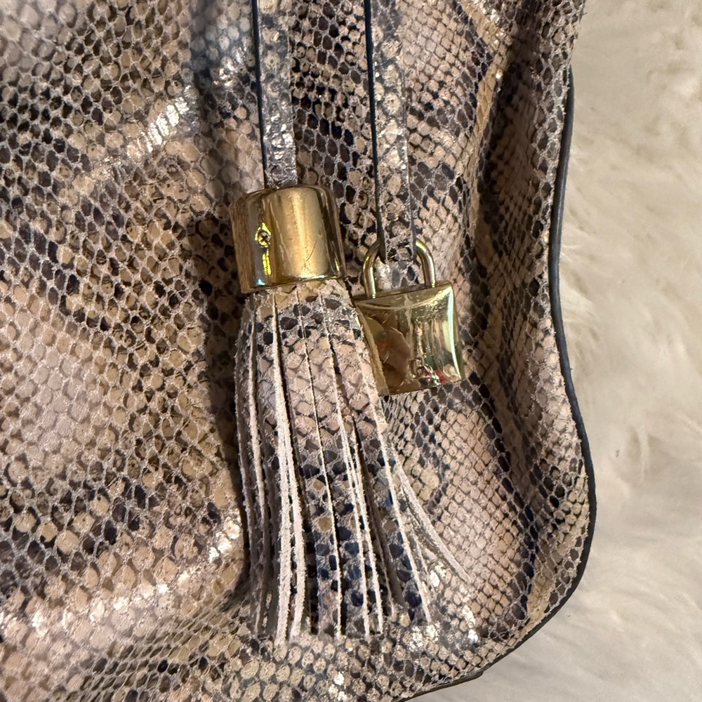 G.I.L.I Shoulder Bag GILI Hobo Bag Snakeskin Embossed Leather - Picture 4 of 9